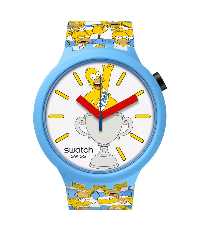 Orologio Unisex Swatch Best Dad Ever Homer Big Bold Simpson Collection SB05Z100