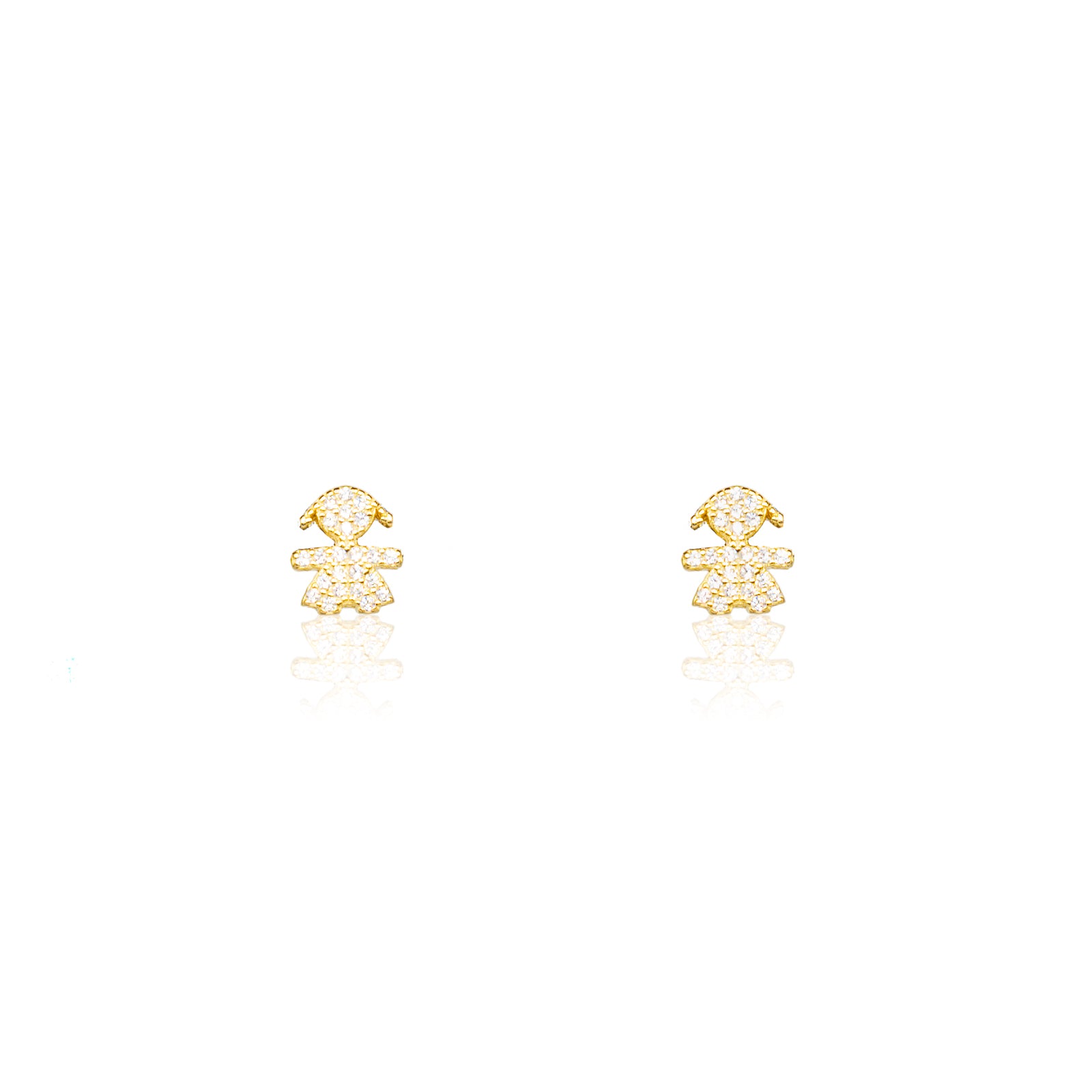 Orecchini Donna Re Mida Argento 925 Dorato Con Zirconi Bianchi O018