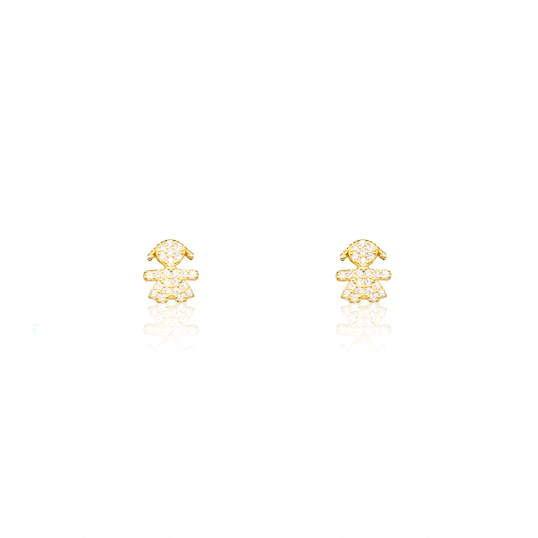 Orecchini Donna Re Mida Argento 925 Dorato Con Zirconi Bianchi O018