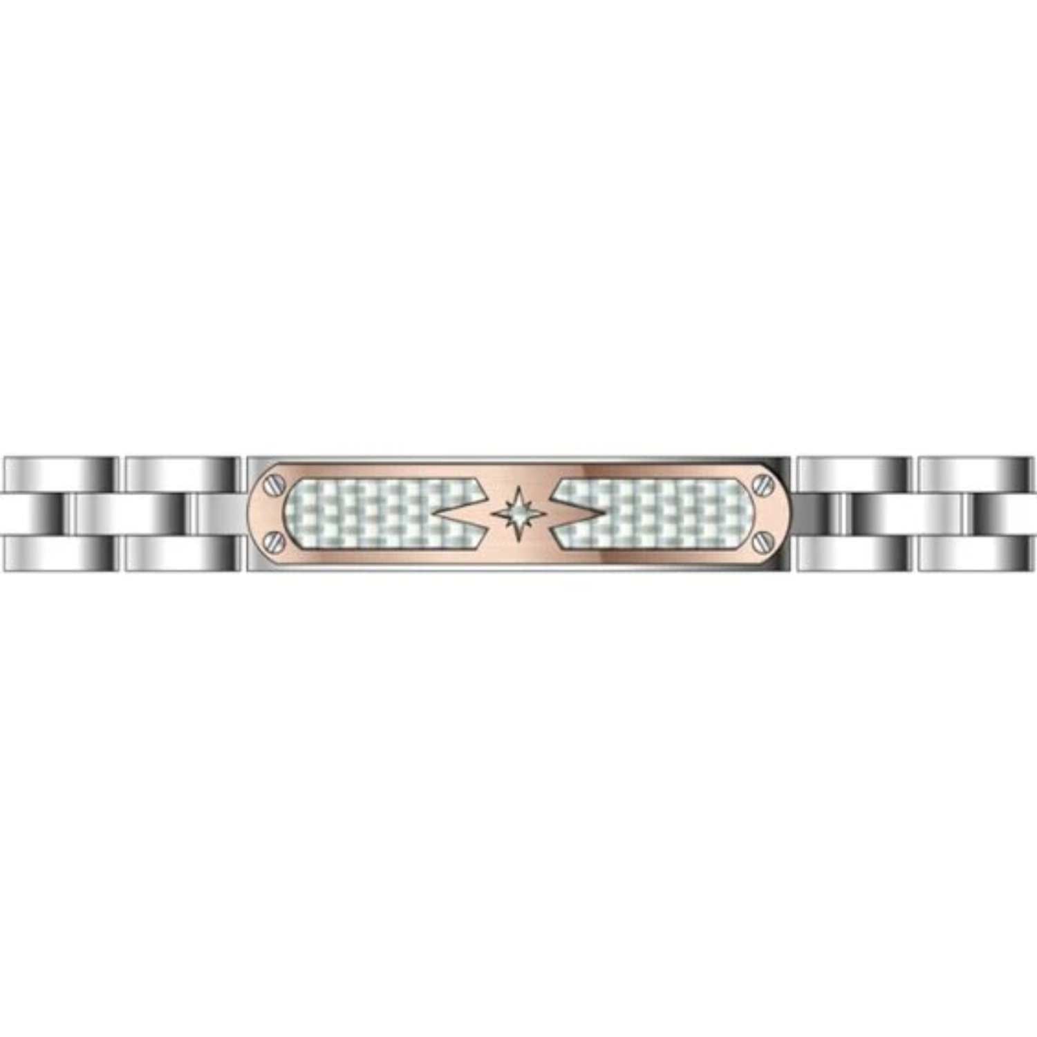 Bracciale Uomo Acciaio Zancan Targa PDV Rosè EHB297