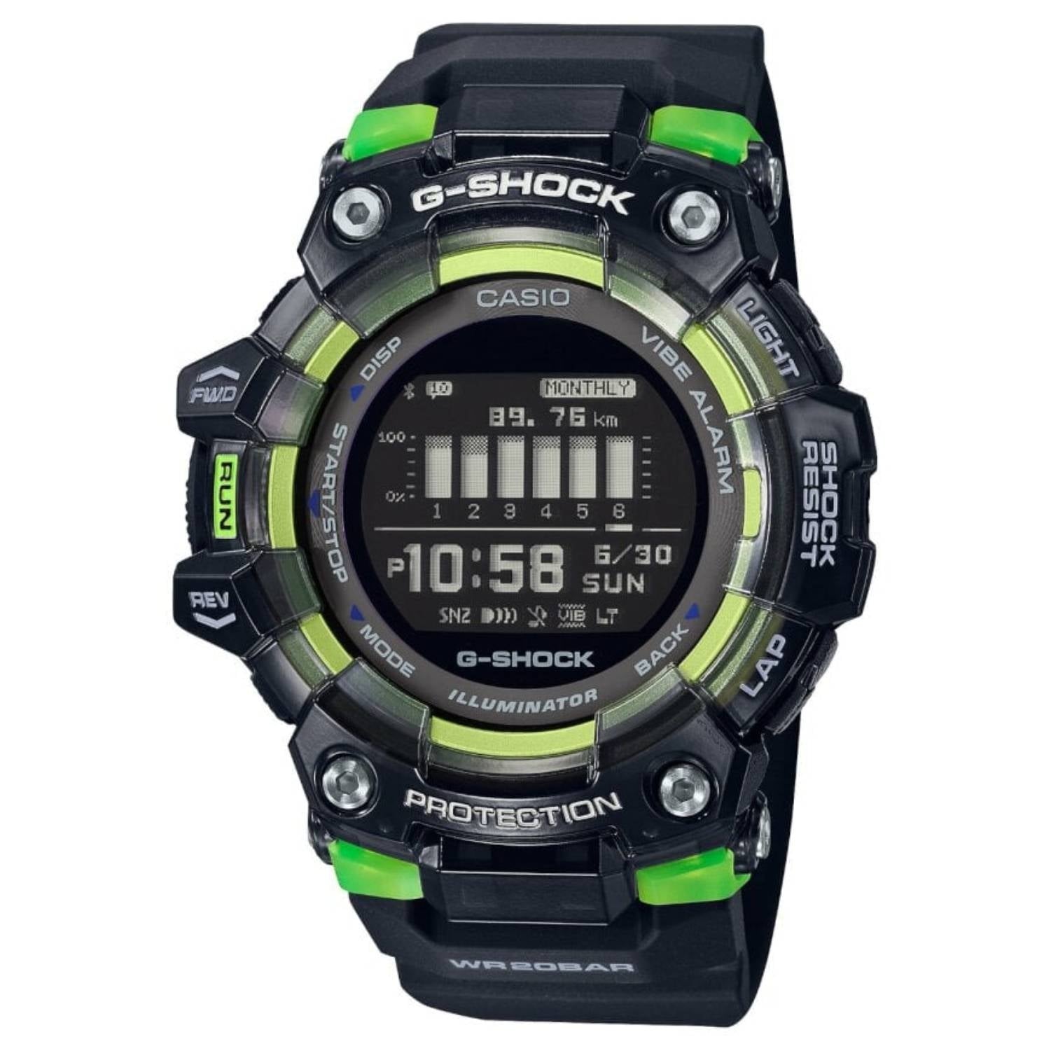 Orologio Uomo Casio G-Shock G-Squad GBD-100SM-1ER Digitale Nero Verde Bluetooth