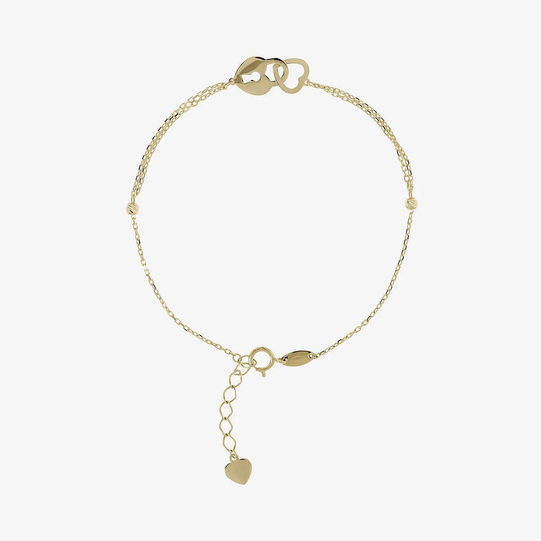 Bracciale Donna Milor Gold 9 KT Catena Rolò Cuori Intrecciati WSGD90397.YG