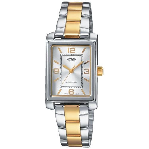 Orologio Donna Acciaio Casio Quarzo Nero Dorato rettangolare LTP-1234PSG-7AEG
