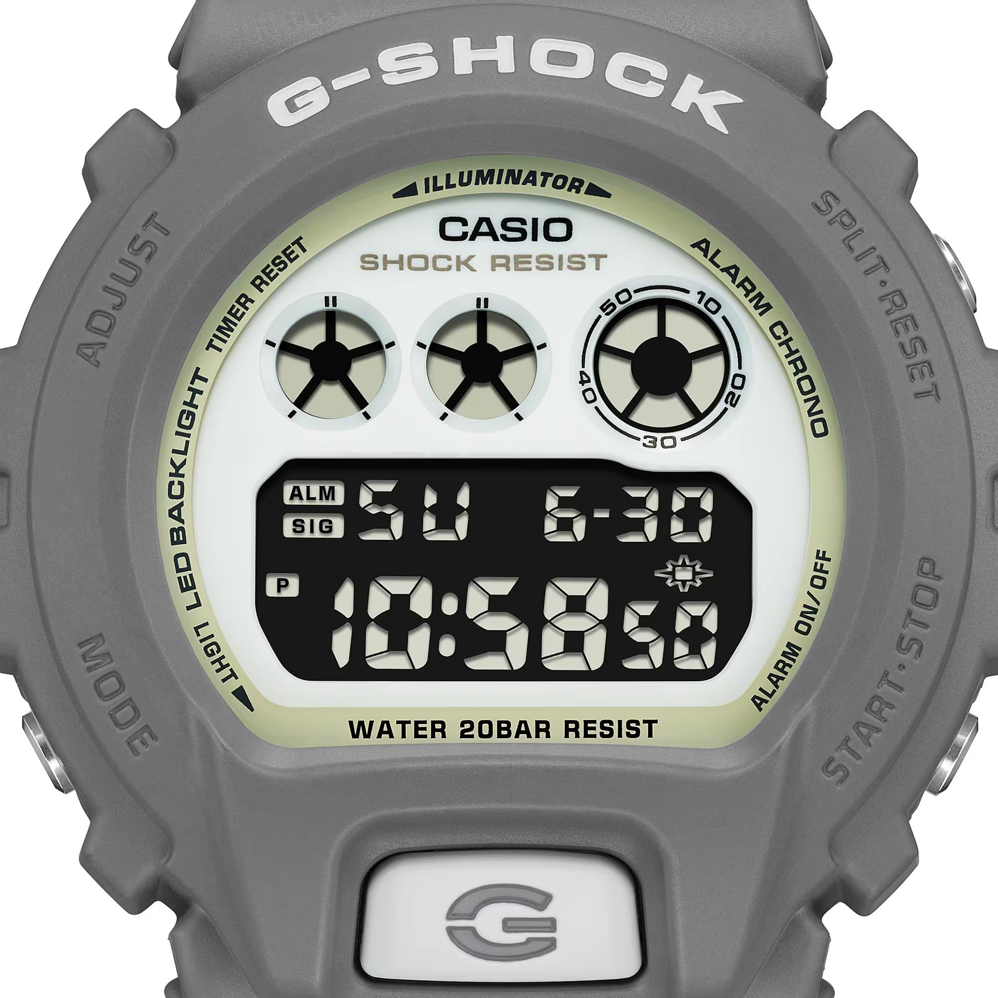 Orologio Uomo Casio G-SHOCK Quarzo Digitale Grigio Bianco DW-6900HD-8ER