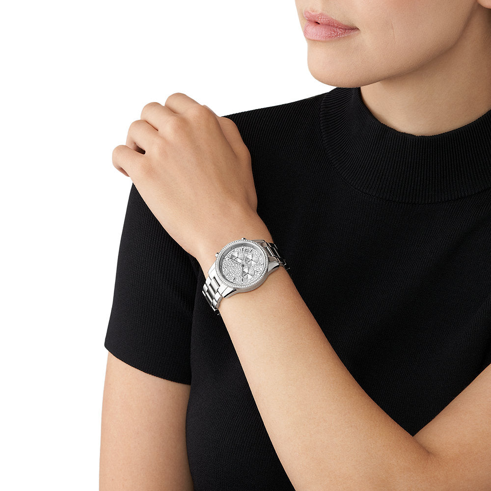 Orologio Donna Michael Kors Ritz Acciaio Zirconi Quarzo Cronografo MK7301