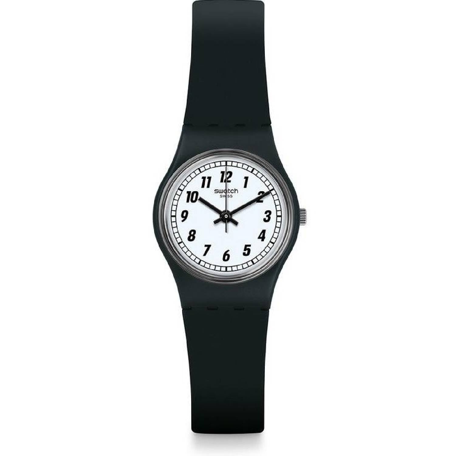 Orologio Donna Bambino Gomma Silicone Swatch Quarzo Solo Tempo Nero Bianco LB184