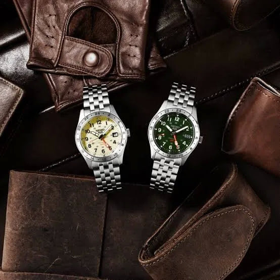 Orologio Uomo Seiko 5 Sport Field Automatico GMT Acciaio Verde Numeri HDB001K1