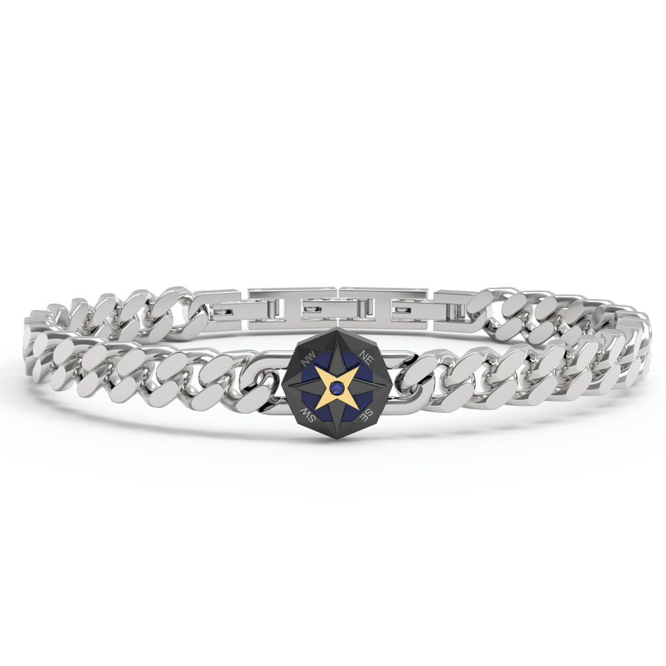 Bracciale 4US Cesare Paciotti Acciaio Catena Groumette Oro 18 KT 4UBR7665