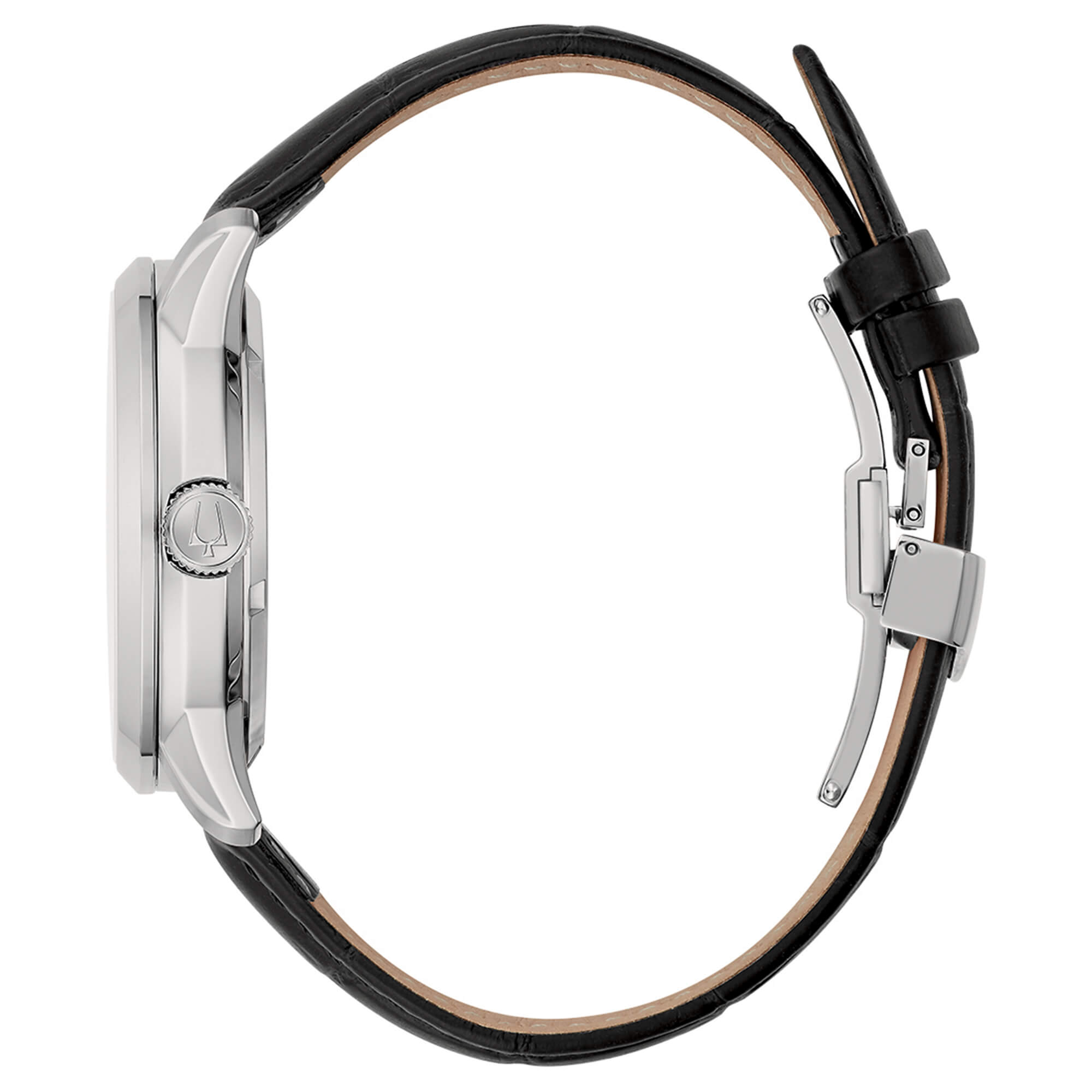 Orologio Uomo Bulova Automatico Sutton Scheleton Pelle Nero Acciaio 96A266