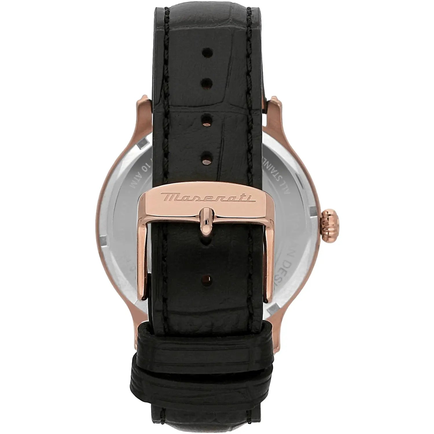 Orologio Uomo Maserati Automatico Solo Tempo Acciaio Rosè Pelle Nero R8821118009