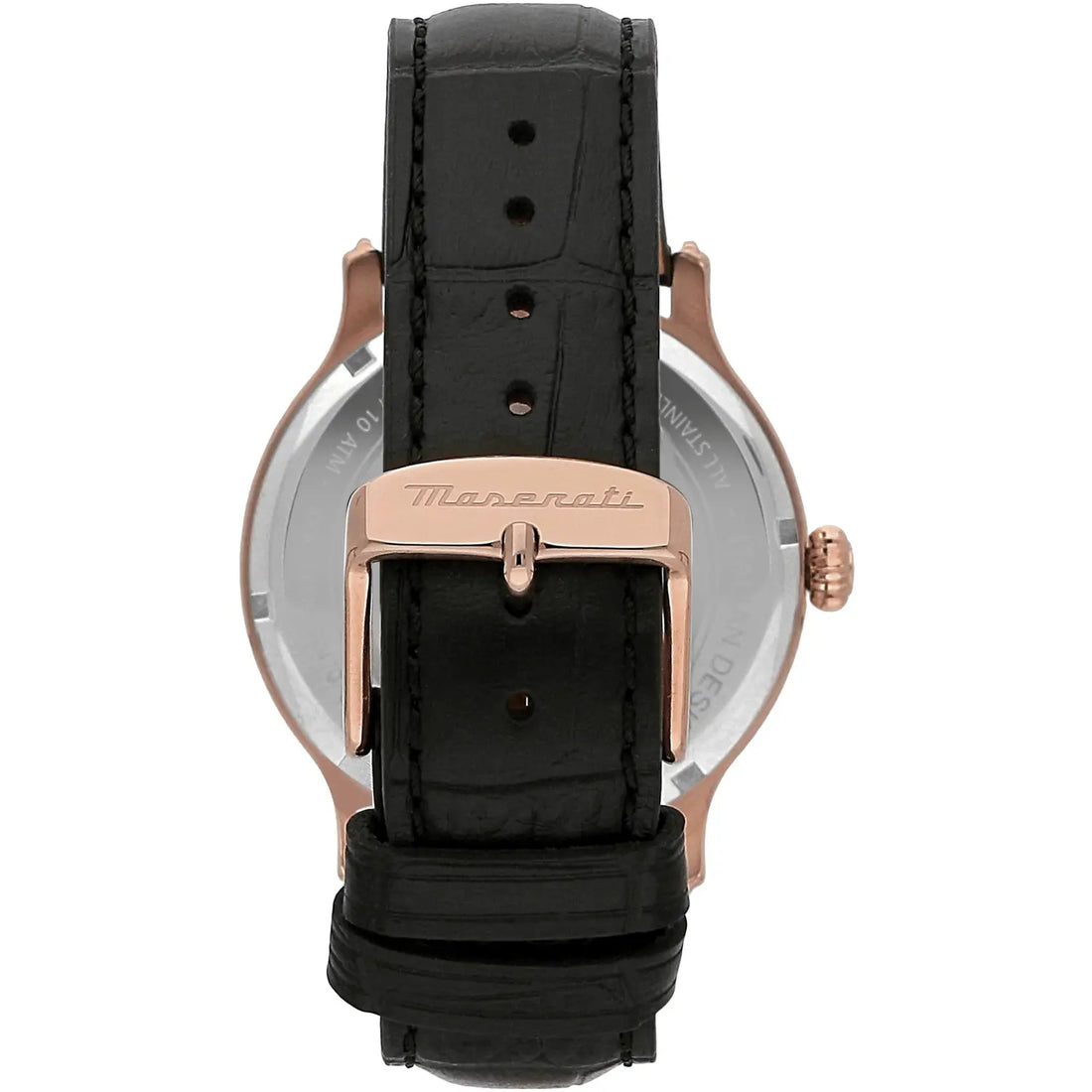 Orologio Uomo Maserati Automatico Solo Tempo Acciaio Rosè Pelle Nero R8821118009