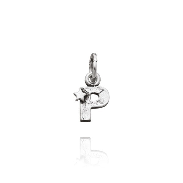 Charm Donna Giovanni Raspini Argento 925 Iniziale P Con Una Stella Fatto A Mano 06660