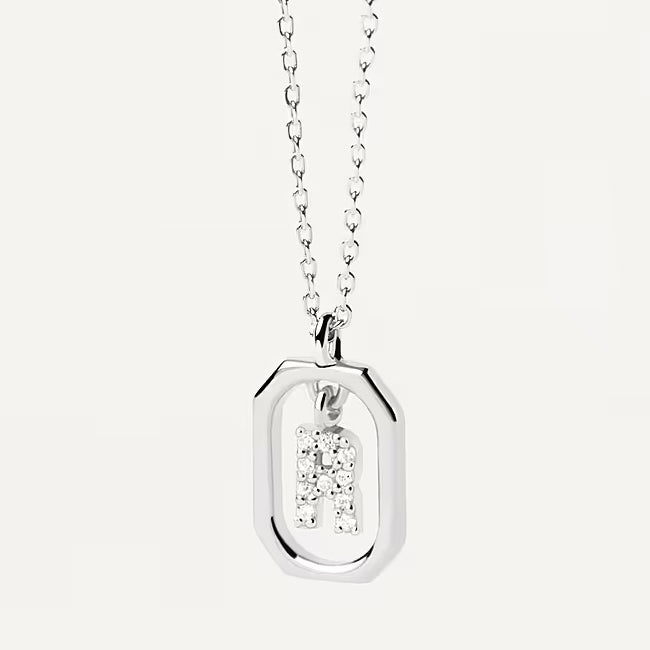 Collana Donna PDPaola Argento 925 Bianco Mini Iniziale R Zirconi CO02-529-U