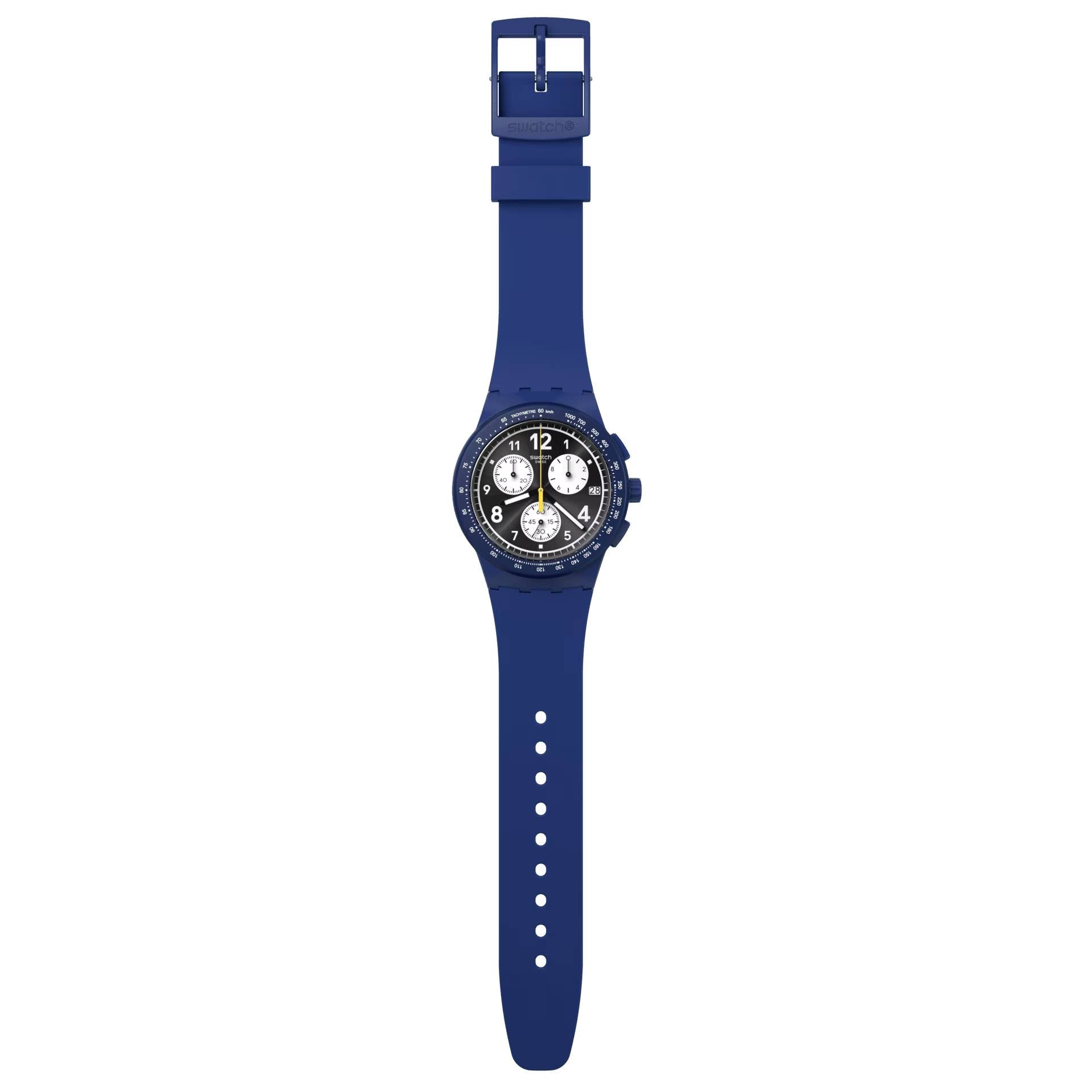 Orologio Unisex Swatch Nothing Basic About Blue Quarzo Cronografo Data SUSN418