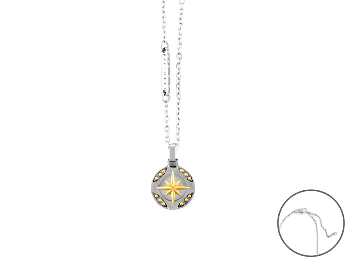Collana Uomo 4US Cesare Paciotti  rosa dei venti Acciaio Bianco e dorato 4UCL6798