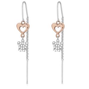 Orecchini Donna Roberto Giannotti Argento 925 Angelo Cuore Pendente GIA398