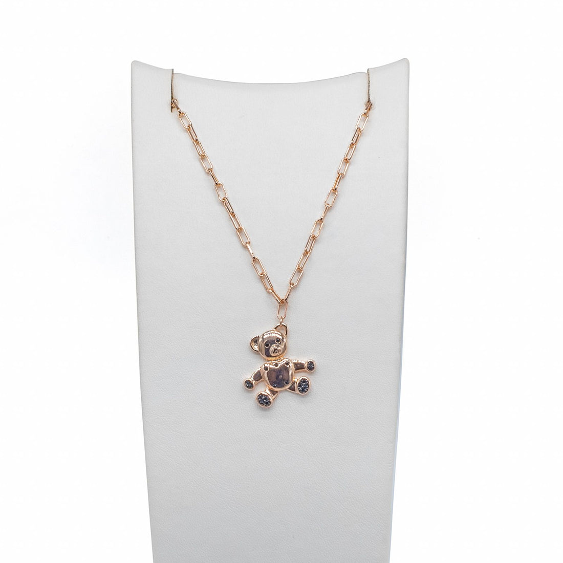 Collana Donna Re Mida Argento 925 Rosè Ciondolo Con Orsetto C011
