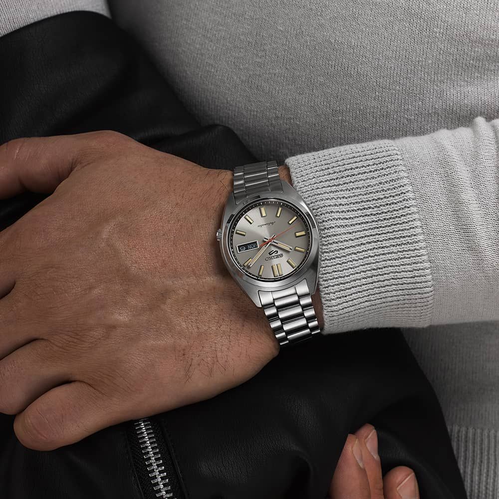 Orologio Uomo Seiko 5 Automatico Champagne Riedizione Anni 70 SRPK91K1