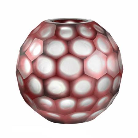 Vaso Cristallo OnlyLux Geode Rosso D.27,5 OL03169