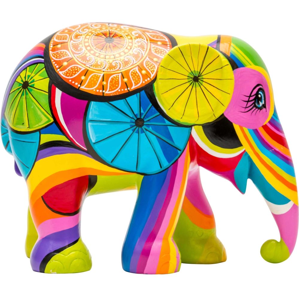 Scultura Elefante Onlylux Colours Of Chiang Mai 20cm Resina Dipinto A Mano 8858831247109