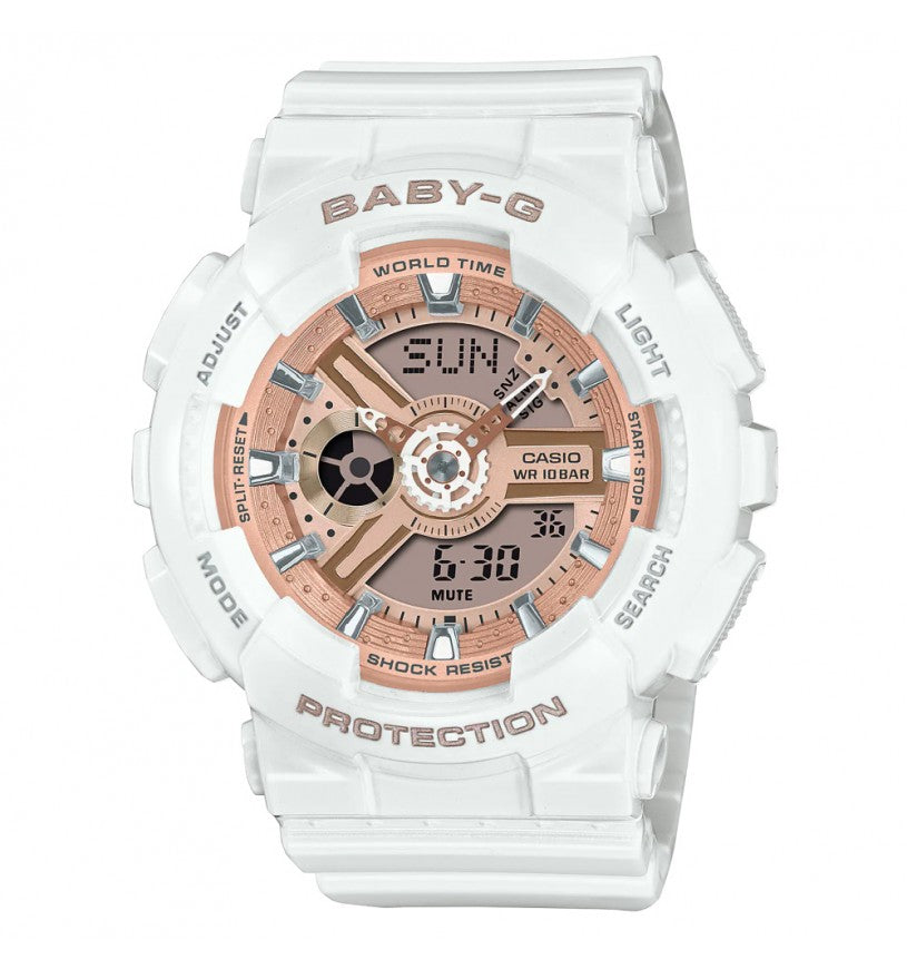 Orologio Donna Casio G-SHOCK Quarzo Analogico Digitale Rosè Bianco BA-110X-7A1ER