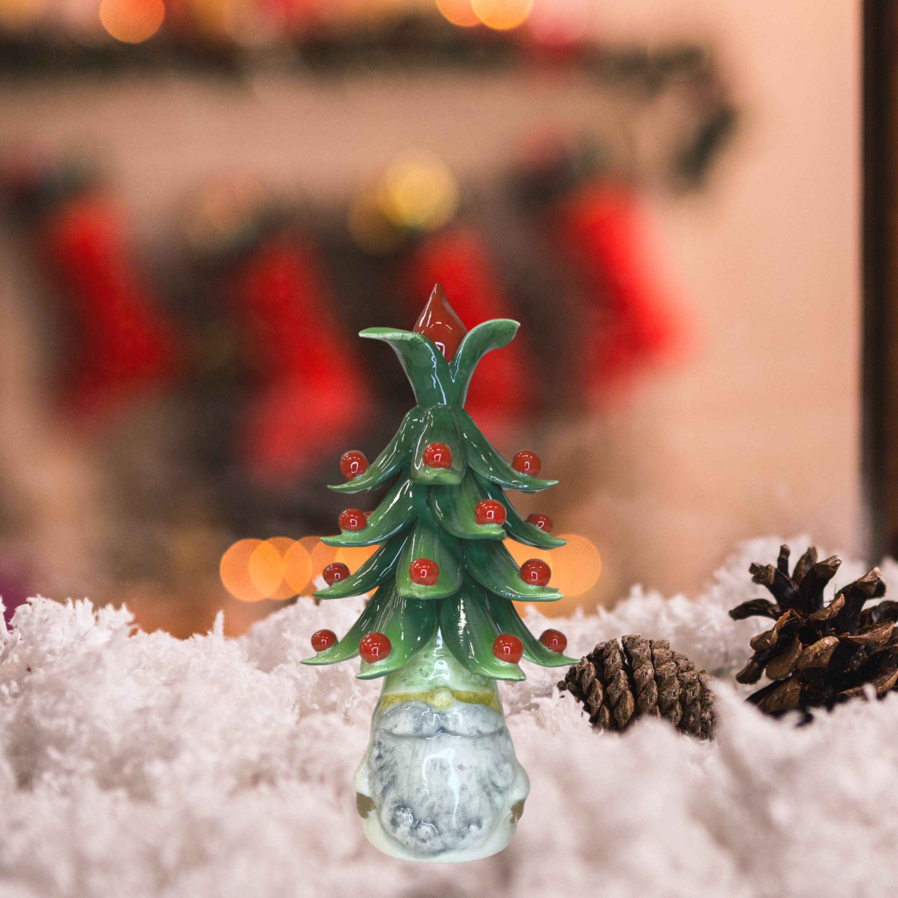 Gnomo Albero di Natale Capodimonte Verde Bocciolo 22 cm CAP1