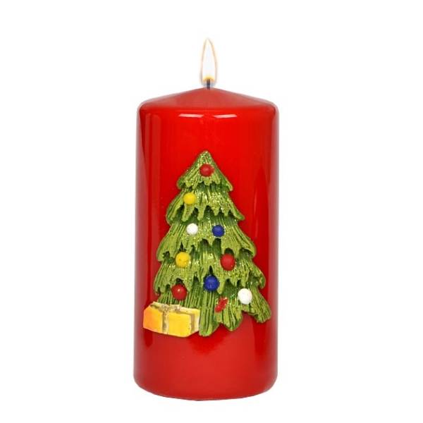 Candela Adpal Cilindrica Rossa Albero Di Natale AD-11