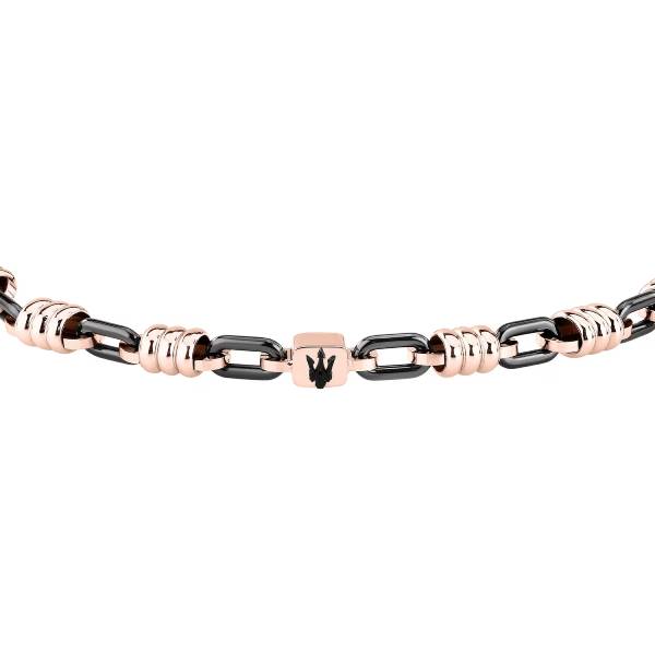 Bracciale Uomo Maserati Acciaio Rosè Ceramica Nero JM426ATZ91