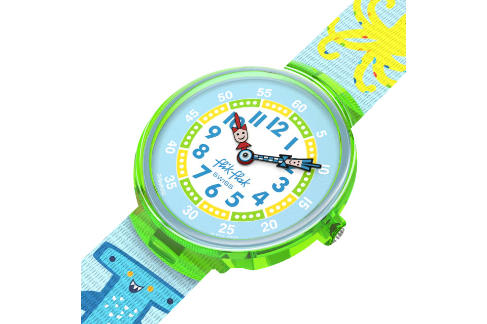 Special Box Orologio Bambino Swatch Flik Flak Color In Neon ZFBNP232