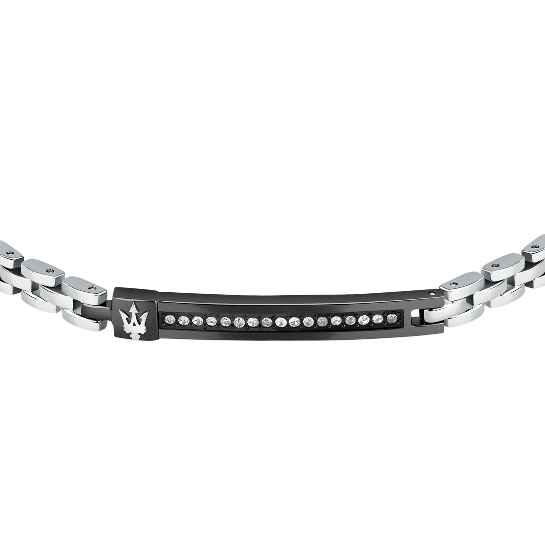 Bracciale Uomo Maserati Acciaio Blu Lucido Zirconi Bianchi Tridente JM424AVD58