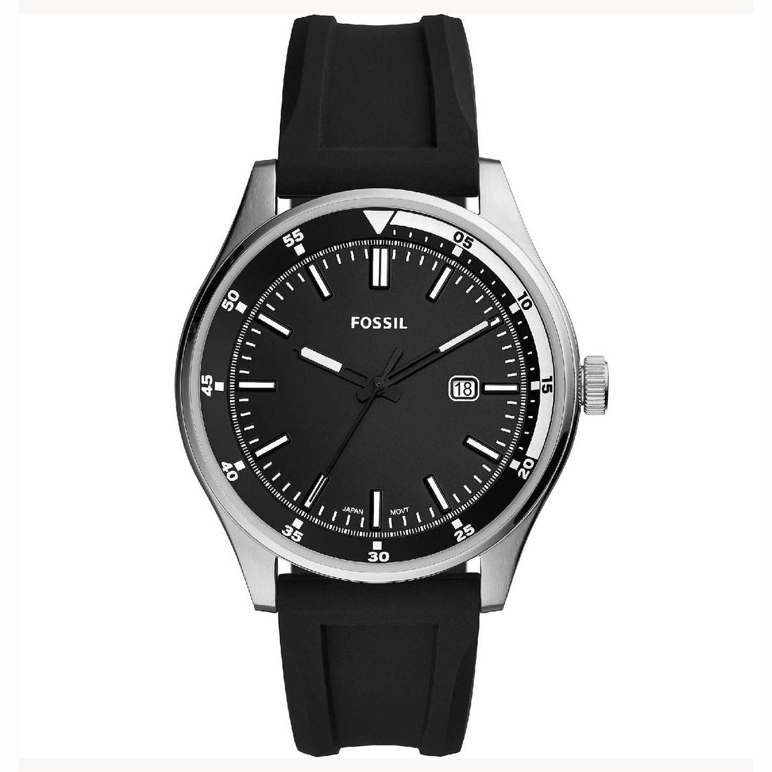 Orologio Uomo Acciaio Fossil Solo Tempo Quarzo Data Belmar Nero FS5535