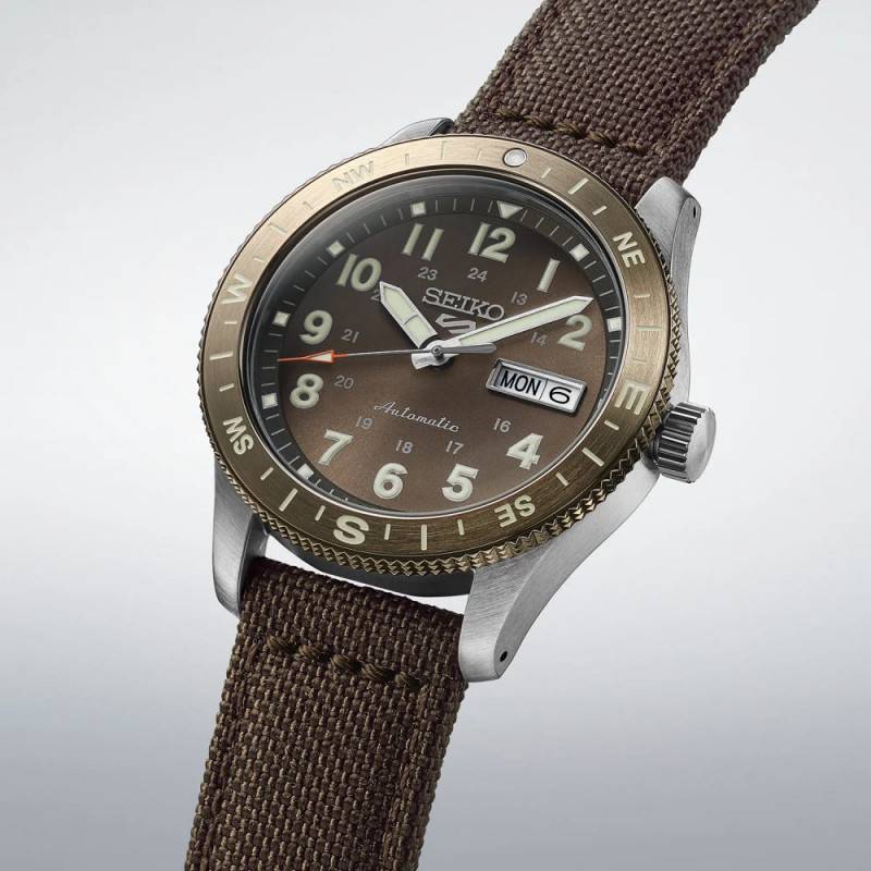 Orologio Uomo Seiko 5 Sport Field Automatico Marrone HDB009K1