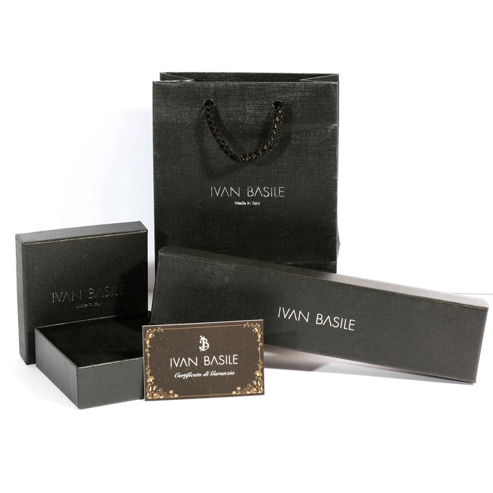 Bracciale Uomo Ivan Basile Elastico Acciaio Pietra Ceramica Bianca e Nera SPLASH-8