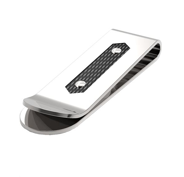 Fermasoldi Uomo Acciaio Zancan con  Centrale in fibra di carbonio EHF041