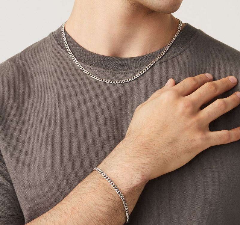 Collana Uomo Giovanni Raspini Argento 925 Catena Grumetta Lucida Mini Corno 11654