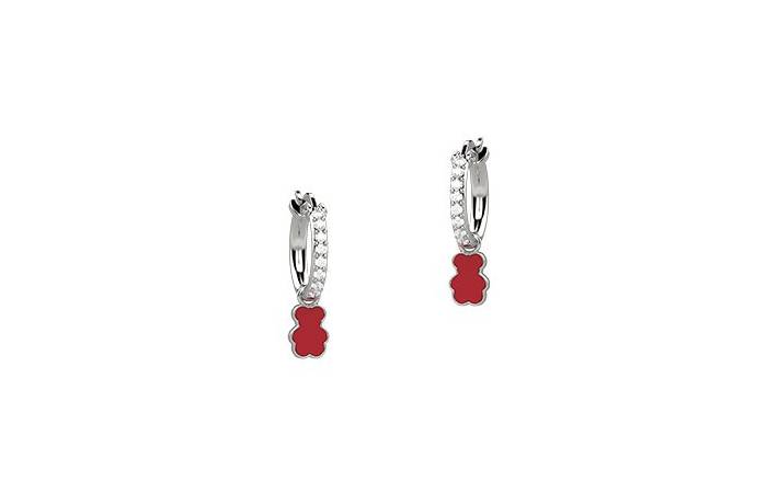 Orecchini Bambina Nanàn Argento 925 Cerchio Zirconi Smalto Verde Acqua Clip NAN0362