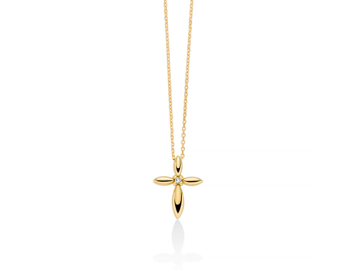 Collana Donna Miluna Croce oro 375 e Diamanti CLD4644X