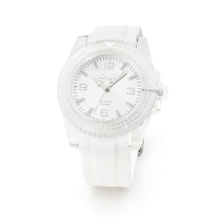 Orologio Uomo 4US Cesare Paciotti Quarzo Solo Tempo Silicone Bianco T4ST366