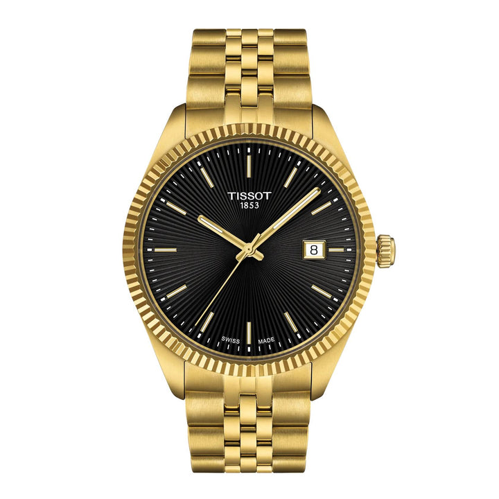 Orologio Uomo Tissot Ballade Acciaio Dorato Nero Quarzo Data T1564103305100