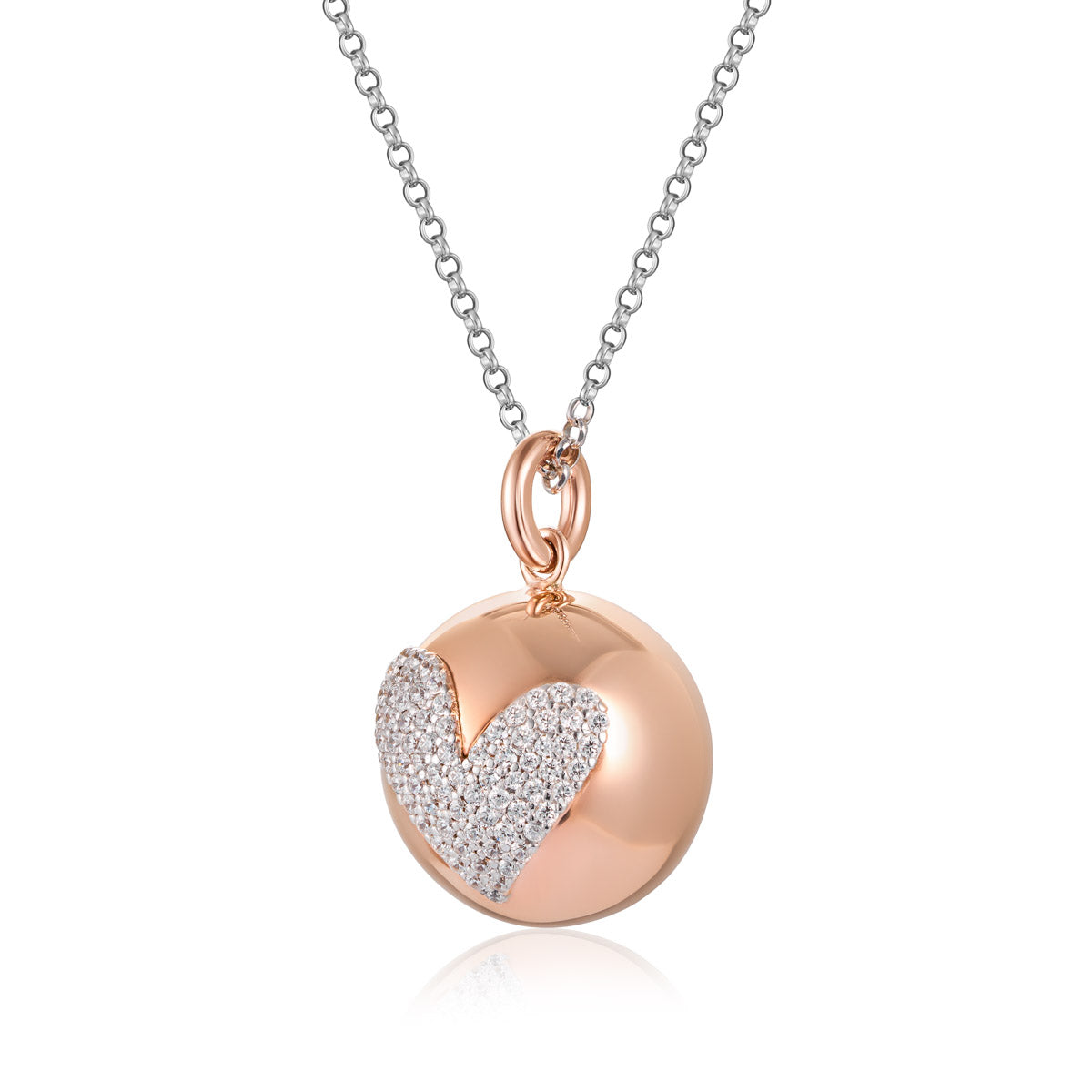 Collana Donna Roberto Giannotti Chiama Angeli Cuore Zirconi Bianchi SFA157