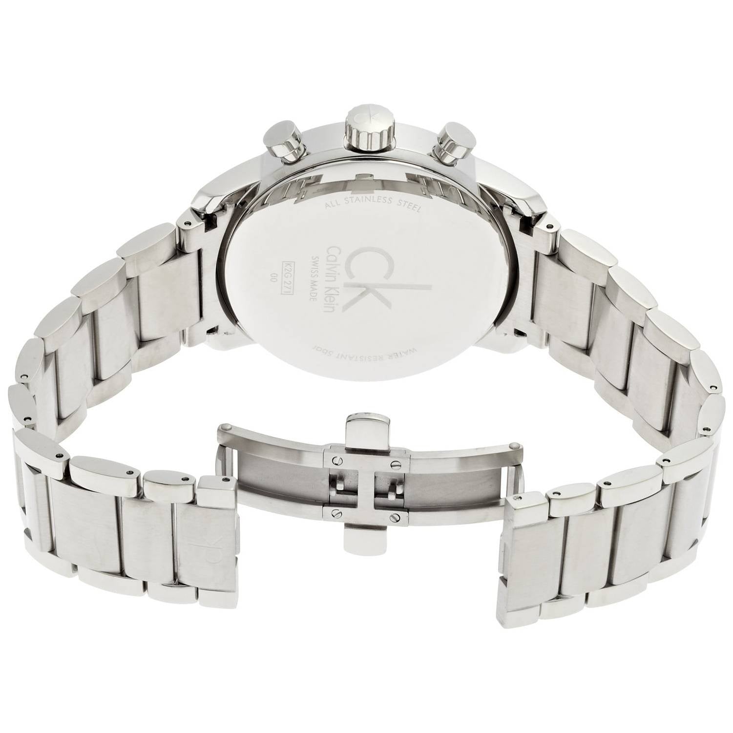 Orologio Uomo Acciaio Calvin Klein City Quarzo Bianco Cronografo Swiss Made Data