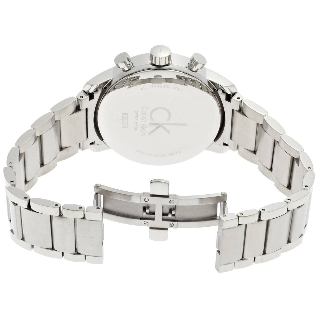 Orologio Uomo Acciaio Calvin Klein City Quarzo Bianco Cronografo Swiss Made Data