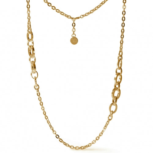 Collana Donna Unoaerre Bronzo Lucido Dorato Catena Ovale Squadrata Girocollo 512204