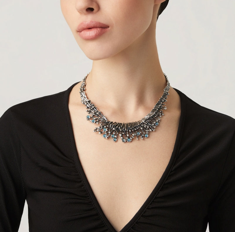 Collana Donna Giovanni Raspini Argento 925 Semirigida Fireworks Quarzi Mystic 11662