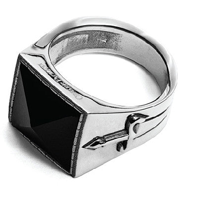 Anello Uomo Cesare Paciotti King Queen Argento 925 Onice Nera JPAN1485V/24