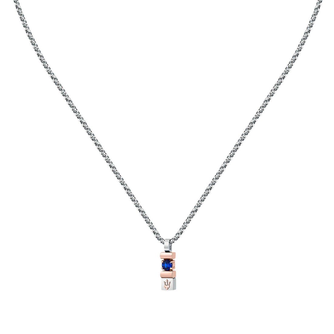 Collana Uomo Maserati Acciaio Rosè Punto Luce Zircone Nero JM334AXO06