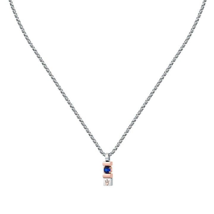 Collana Uomo Maserati Acciaio Rosè Punto Luce Zircone Nero JM334AXO06