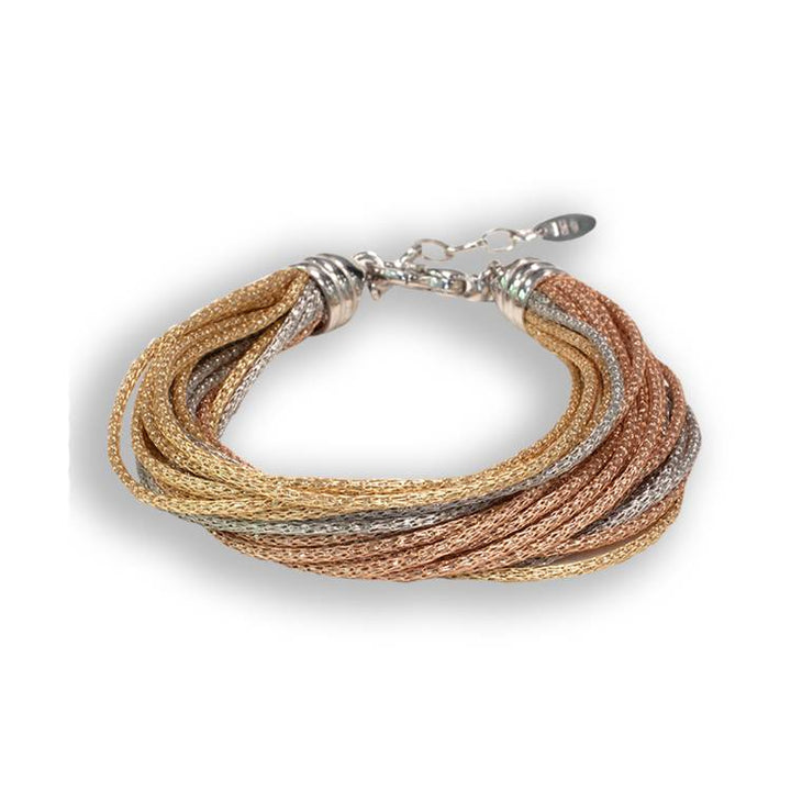 Bracciale Donna Borsari Rugiada Argento 925 Filato Metallico Tre Colori BR-RUG13