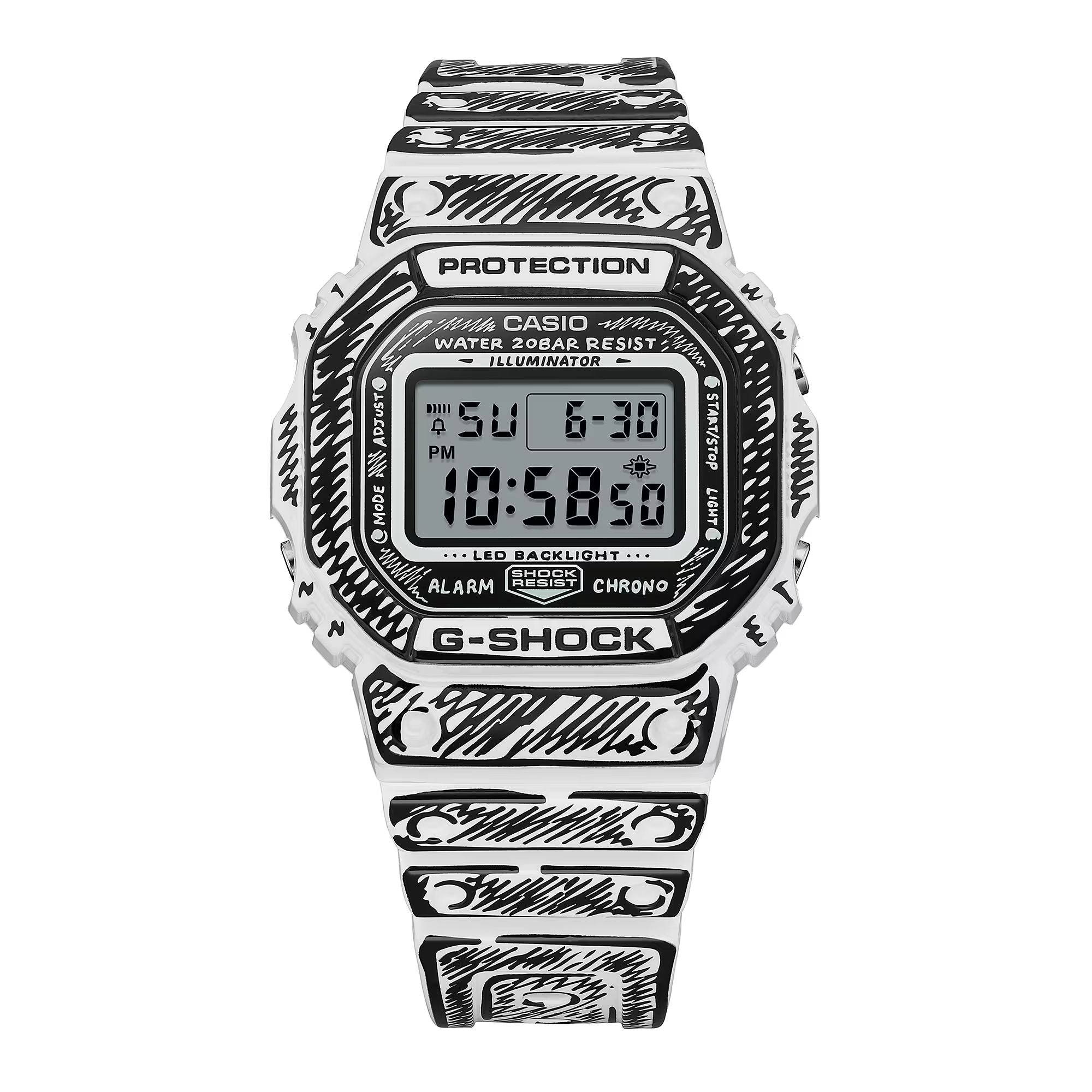 Orologio Uomo Casio G-SHOCK X Joshua Vides Bianco Digitale DW-600JV-7ER