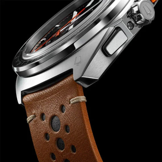 Orologio Uomo Bulova Racer Nero Edizione Speciale Pelle Marrone 98B427